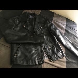 Men’s TOPMAN faux leather biker jacket